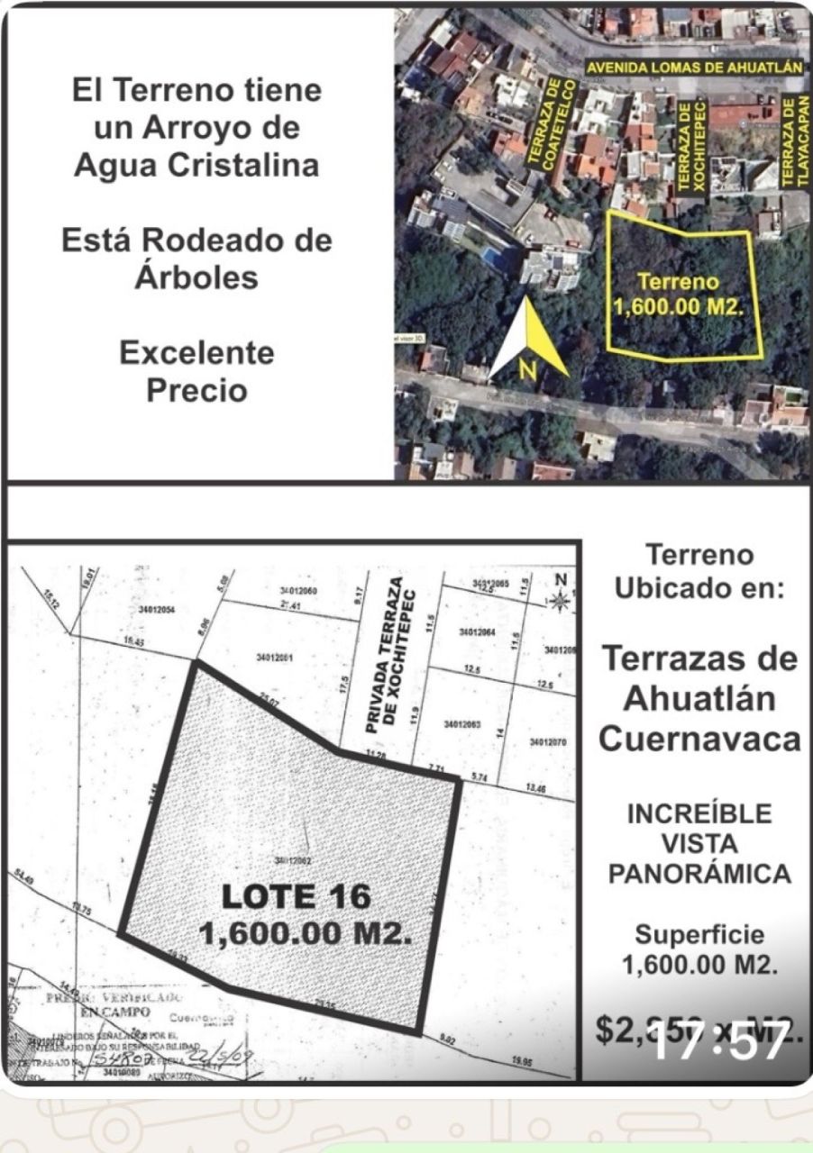 Terrenos en Jardines de Ahuatlan