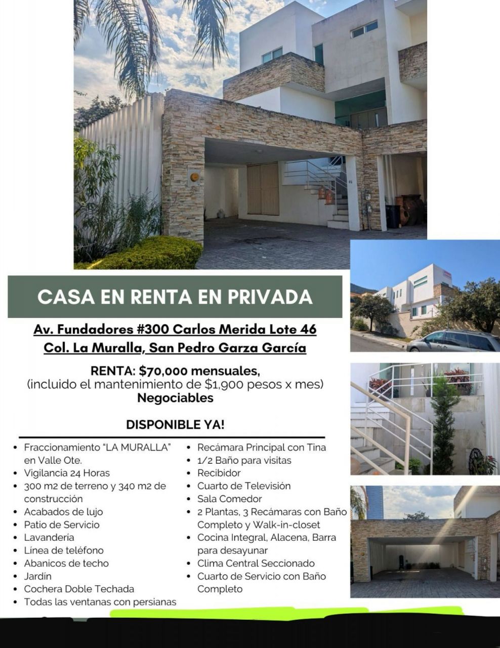Casa en Renta-La Muralla