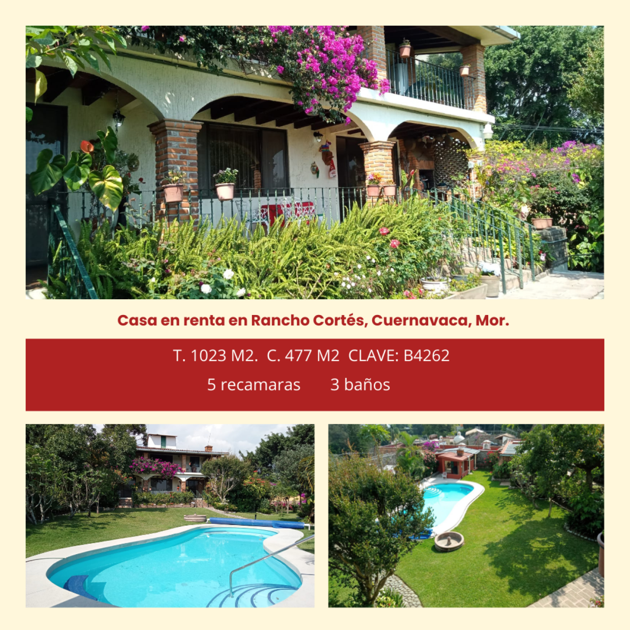 Casas en Renta Mensual en Cuernavaca